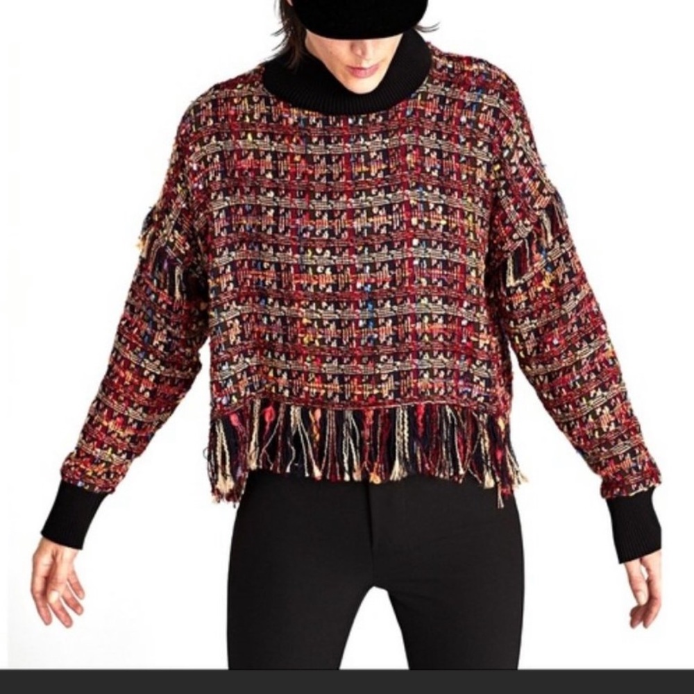 Zara tweed sweater sz S